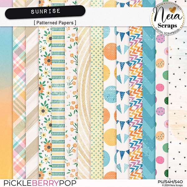 Sunrise - Patterned Papers - by Neia Scraps