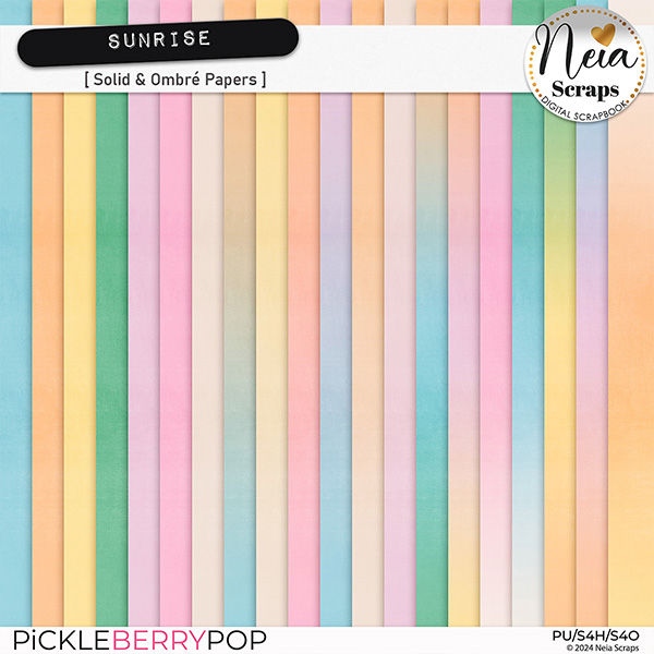 Sunrise - Solid & Ombré Papers - by Neia Scraps