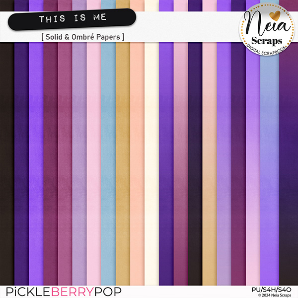 This is Me - Solid & Ombré Papers - by Neia Scraps