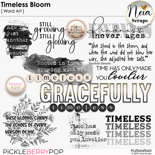 Timeless Bloom - Word Art - by Neia Scraps