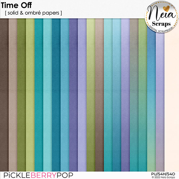 Time Off - Solid & Ombré Papers - by Neia Scraps
