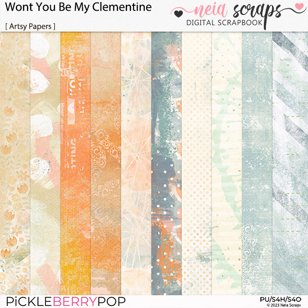 Won't you be my Clementine? - Artsy Papers - by Neia Scraps