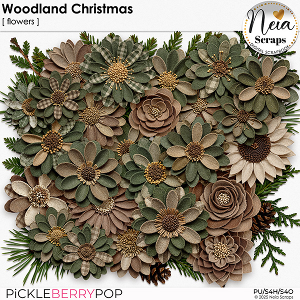 Woodland Christmas - Flowers - by Neia Scraps