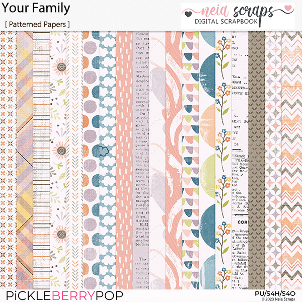 Your Family - Patterned Papers - by Neia Scraps