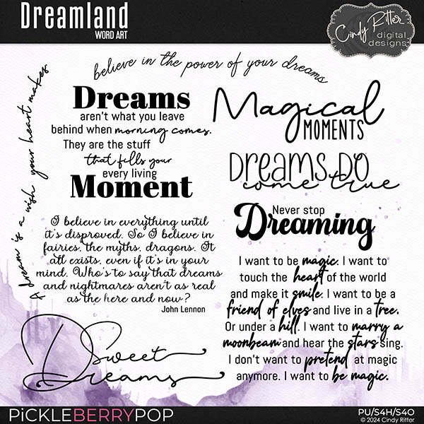 Dreamland [Word Art] by Cindy Ritter 