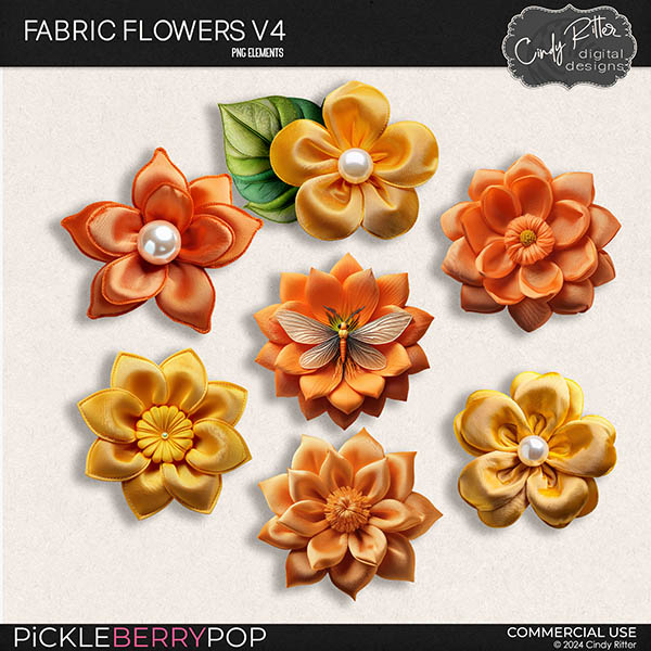 Fabric Flowers V4 by Cindy Ritter [CU] 