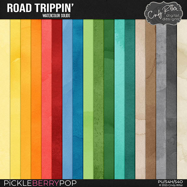 Road Trippin' [Watercolor Solids] by Cindy Ritter