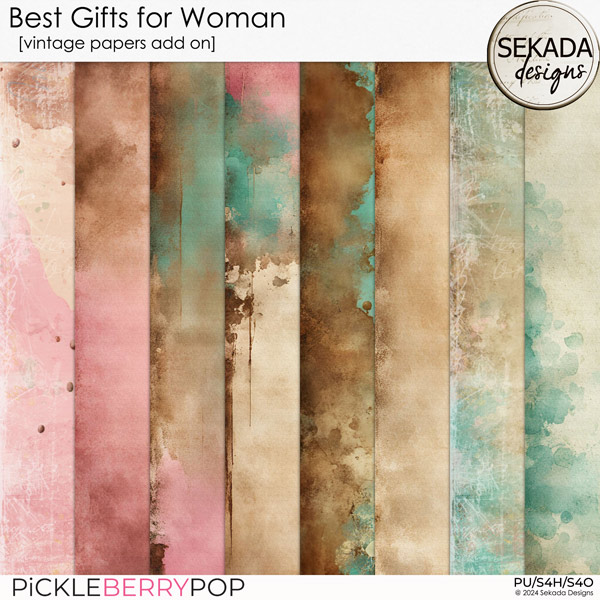 Best Gifts for Woman Add On [vintage papers] by Sekada Designs