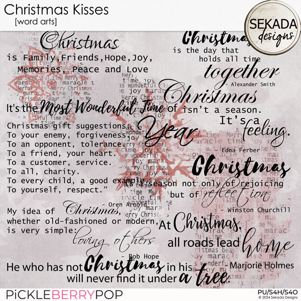 Christmas Kisses [word arts] by Sekada Designs