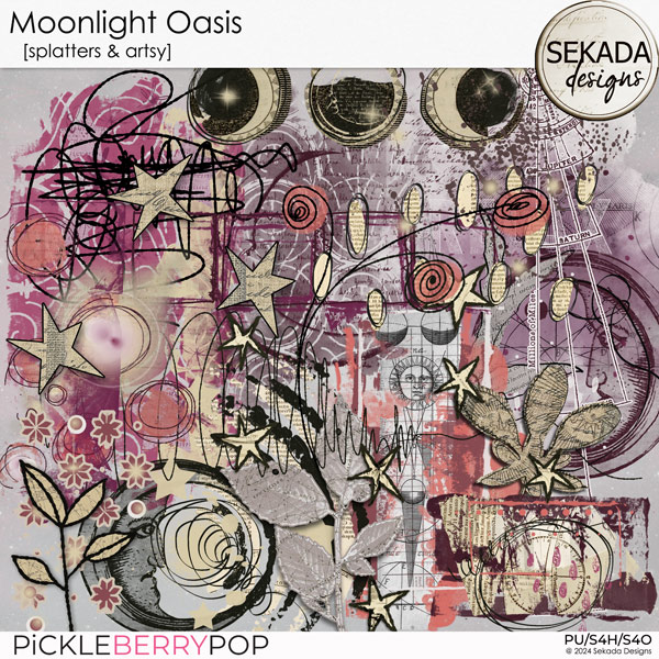 Moonlight Oasis [splatters & artsy] by Sekada Designs 