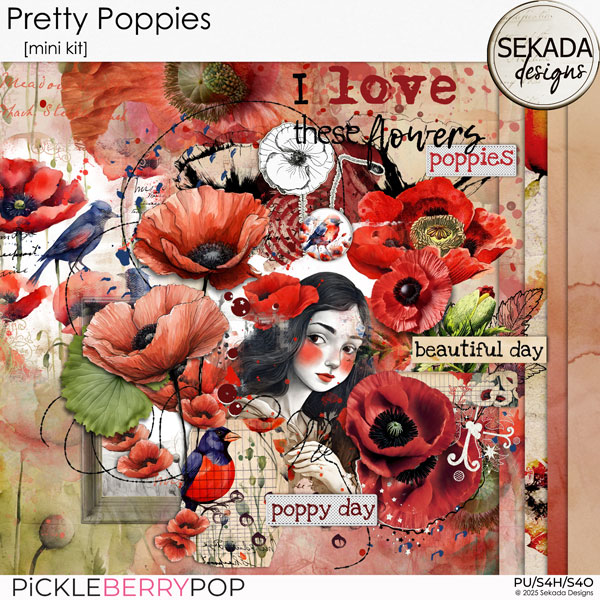 Pretty Poppies [mini kit] by Sekada Designs