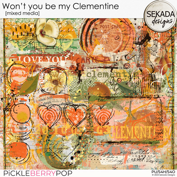 Won't You Be My Clementine [mixed media] by Sekada Designs