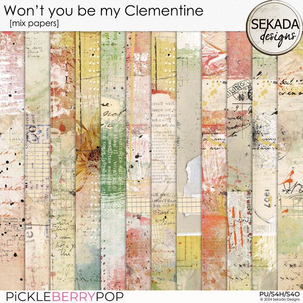 Won't You Be My Clementine [mix papers] by Sekada Designs