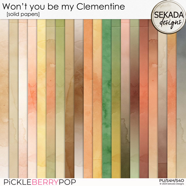 Won't You Be My Clementine [solid papers] by Sekada Designs