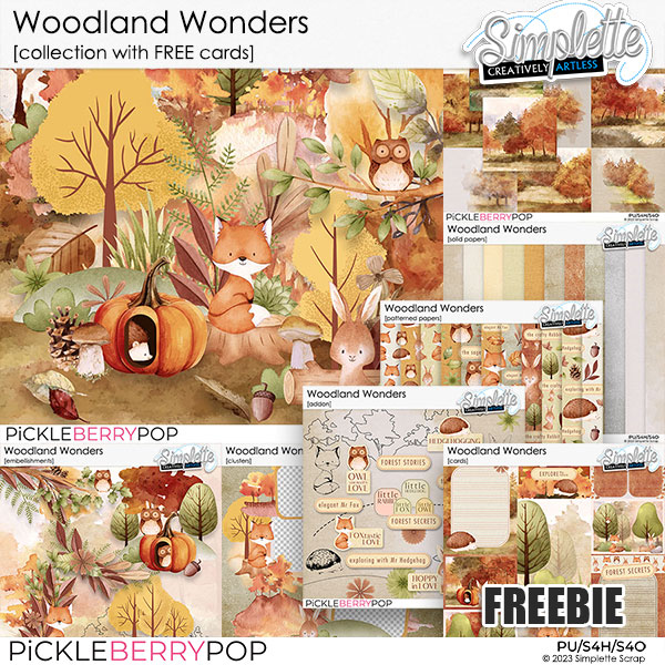 Woodland Wonders (collection with FREE cards OFFERED) by Simplette