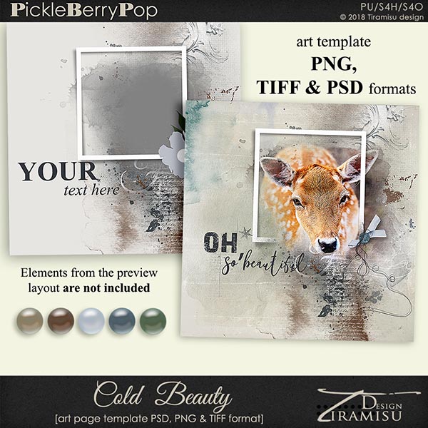 Cold Beauty ~ art page template 1 by Tiramisu design  