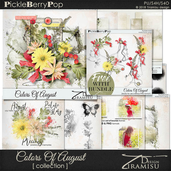 Colors Of August ~ Bundle plus FREE GIFT by Tiramisu design 