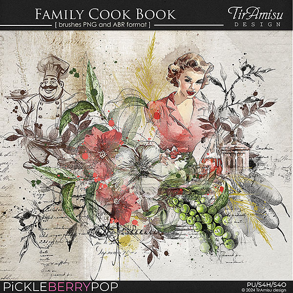 Family Cook Book ~ art brushes 