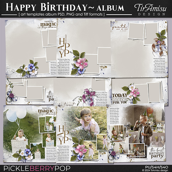 Happy Birthday ~ Art Templates Album by TirAmisu design 