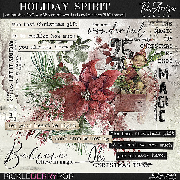 Holiday Spirit ~ brushes and word art by TirAmisu design