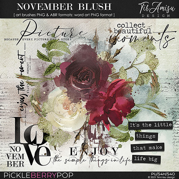 November Blush ~ brushes and word art 