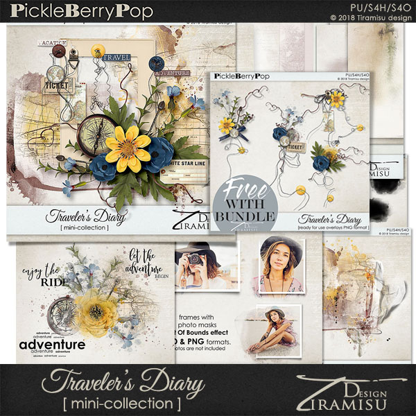 Traveler's Diary ~ Mini Collection plus FREE GIFT by Tiramisu design 