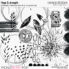 Hope & strength  - scribbles, stamps & line art in .png format