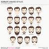 Barbers3 Beard Styles CU Layered Tempaltes