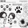 Furry Love - scribbles, stamps & inked pieces in .png format