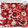 CU Red And Cream Paper Polka Dot Flowers Vol 1 by Ilonka's Designs