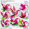 CU Pink And Green Paper Birds Vol 1 by Ilonka's Designs