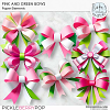 CU Pink And Green Paper Bows by Ilonka's Designs 