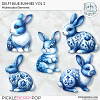 CU Watercolor Delft Blue Bunnies Vol 2 by Ilonka's Designs