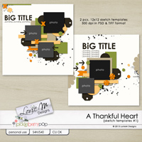 A Thankful Heart Sketch Templates #1 (CU/PU/S4H)