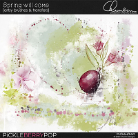 Spring will come - artsy brushes and transfers