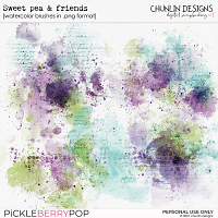 Sweet pea & friends - watercolor brushes in .png format 