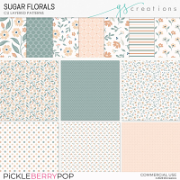 Sugar Florals Layered Patterns (CU) - FREE