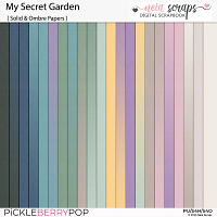 My Secret Garden - Solid & Ombre Papers - by Neia Scraps