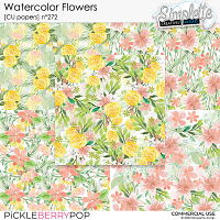 Watercolor Flowers (CU papers) 272 by Simplette