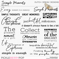 Simple Moments - Wordart