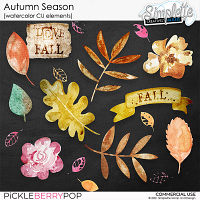 Autumn Season (watercolor CU elements) by Simplette