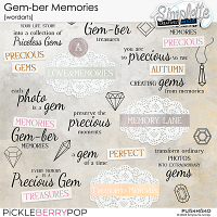 Gem-ber Memories (wordarts) by Simplette