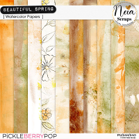 Beautiful Spring - Watercolor Papers - by Neia Scraps