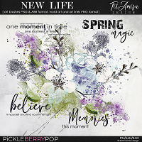 New Life ~ watercolor brushes and word art 