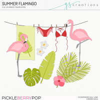 Summer Flamingo Layered Templates (CU)