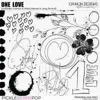 One love - scribbles, stamps & grunge in .png format