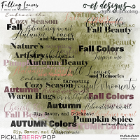 Falling Leaves Wordart Elements by et designs