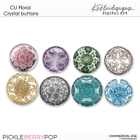 CU Floral Crystal Buttons