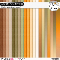 Beautiful Spring - Solid & Ombre Papers - by Neia Scraps