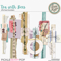 Tea With Bees Stitched Borders by Chere Kaye Designs